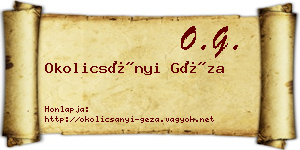 Okolicsányi Géza névjegykártya