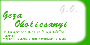 geza okolicsanyi business card